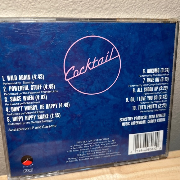 Cocktail: Original Motion Picture Soundtrack 1988 Preowned - Picture 2 of 4